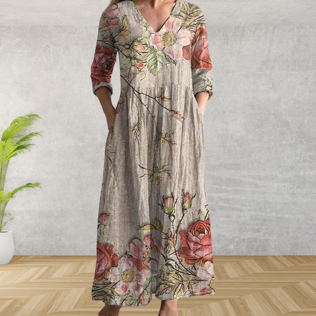 Lori | Elegant Floral Midi Dress