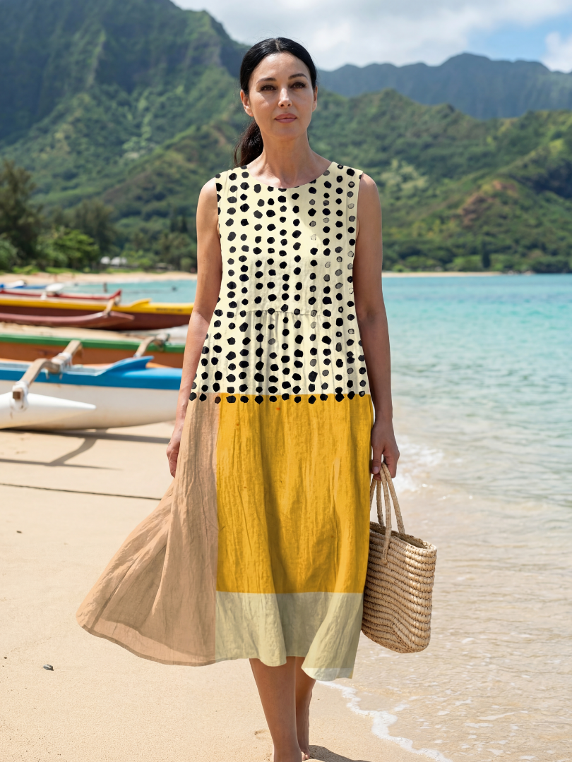 Kristie | Garden Dot Midi Dress
