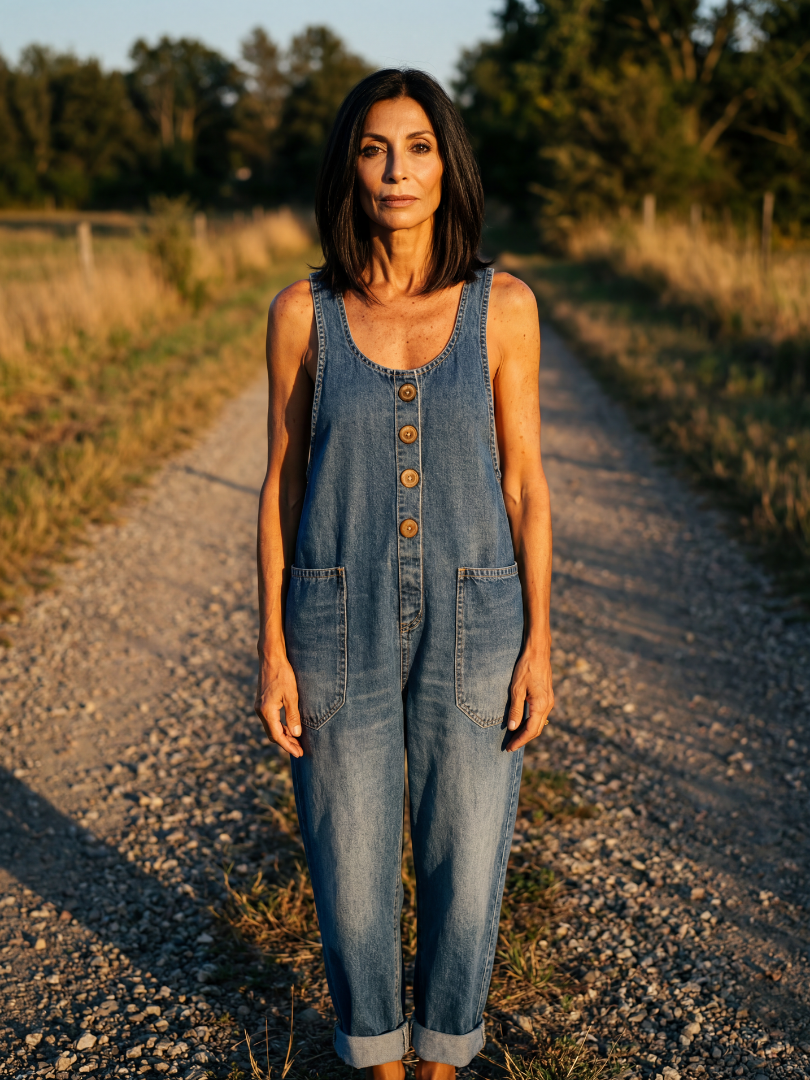 Frances | Rooster Motif Jumpsuit
