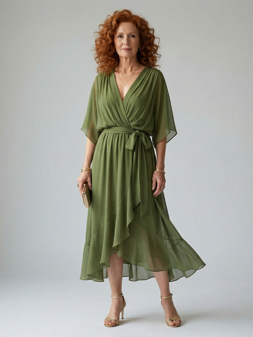 Rosalia | Light Drape Midi Dress