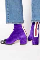 Ileana | Heel Ankle Boot Purple with Print