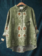 Nicki | Women's Vintage Ethnic Floral Art Print Casual Shirt