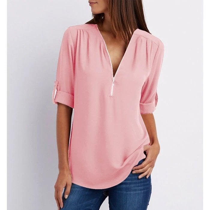 Maya | Chic Zipper Blouse