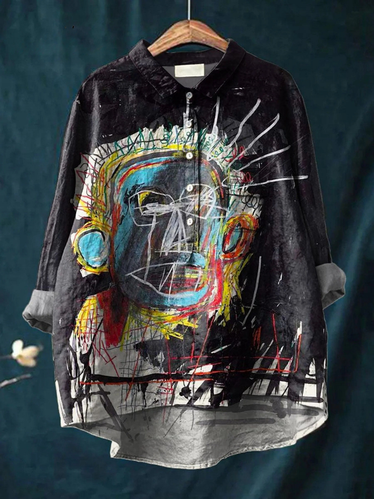 Aileen | Vintage Abstract Figure Painting Art Print Casual Shirt