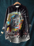 Aileen | Vintage Abstract Figure Painting Art Print Casual Shirt