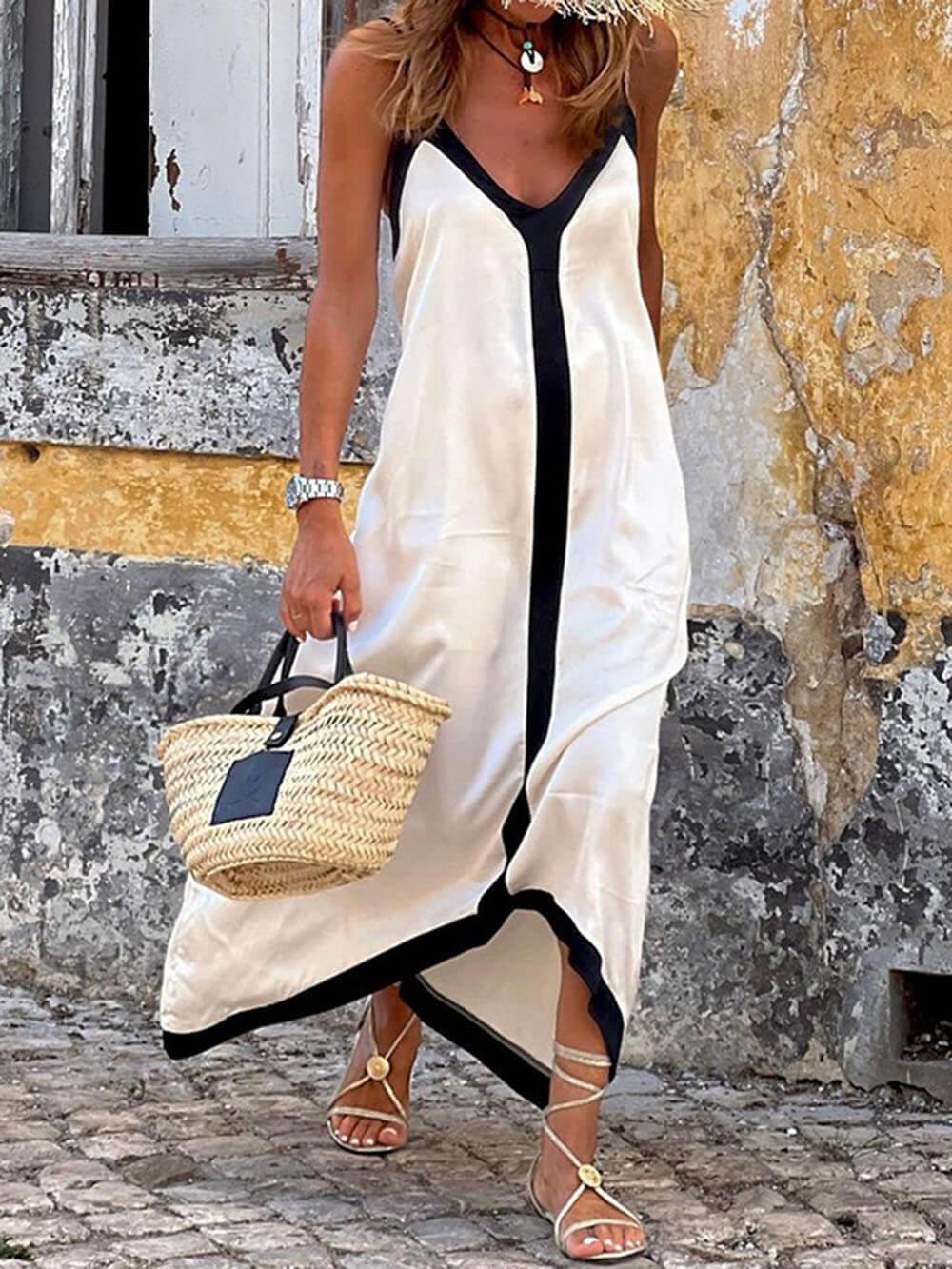 Marta | Island Style Lavechic Colorblock Midi Dress Look