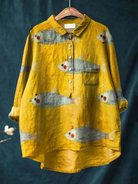Kerri | Women's Vintage Fish Art Print Casual Shirt