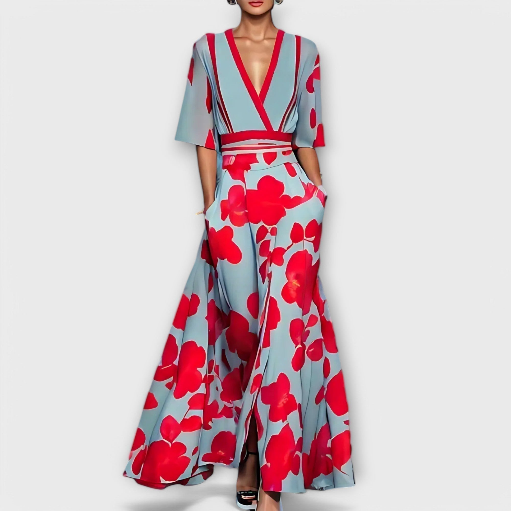 Chelsey | Elegant Floral Wallet Dress