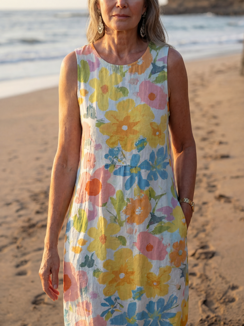 Olga | Coastal Texture Midi Dress