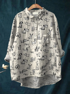 Santa | Women's Cute Dog Print Casual Shirt