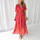 Mayra | Modern Floral Midi Dress