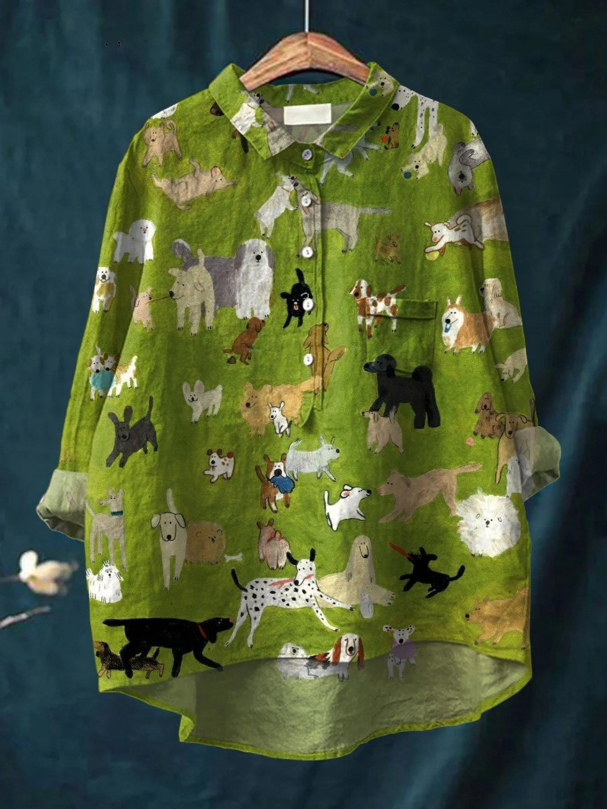 Chelsey | Women's Cute Dog Art Print Casual Shirt
