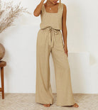 Erika | Minimalist Top Set and Wide Leg Pants