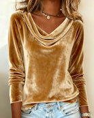 Lexi | Luxurious Velvet Drape-Neck Top