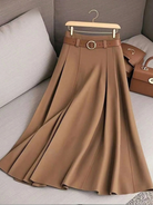Suzy | Solid Color High Waist a-Line Casual Skirt