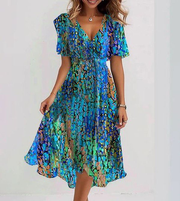 Lorena | Breezy Blue Midi Dress