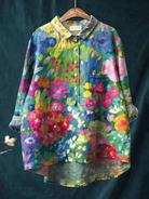 Roberta | Women's Vintage Lovely Floral Art Print Casual Shirt