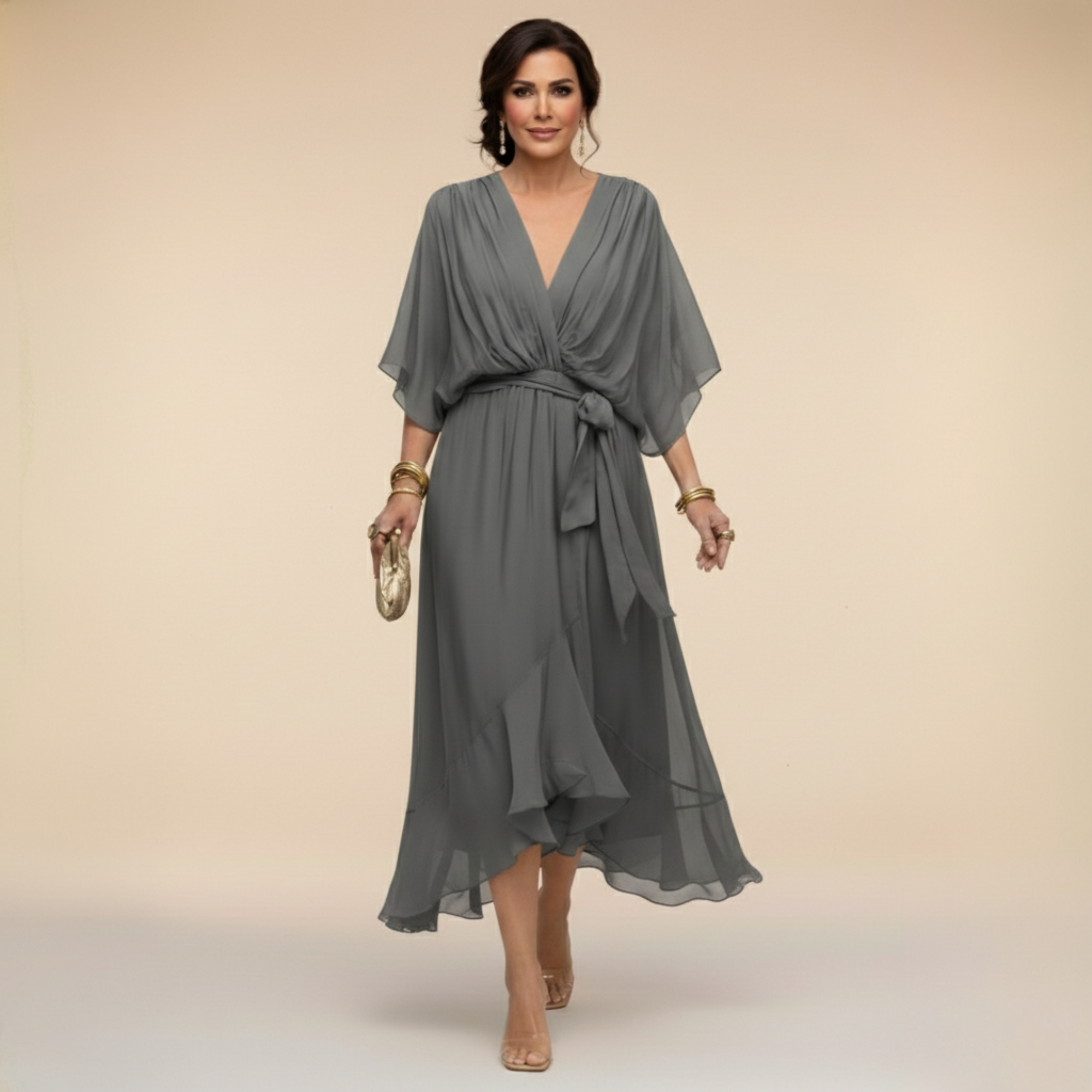 Rossy | Effortlessly Flattering Dress-Grey