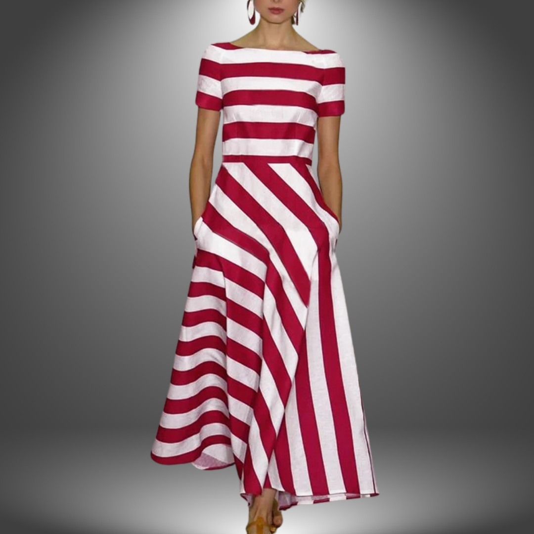 Katia | Striped a-Line Maxi Gown