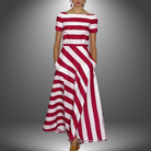 Katia | Striped a-Line Maxi Gown