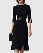 Tracie | Classic Black Midi Dress
