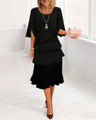 Izzy | Elegant Split-Sleeve Midi Dress