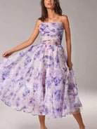 Gail | Elegant Printed Strapless Dress