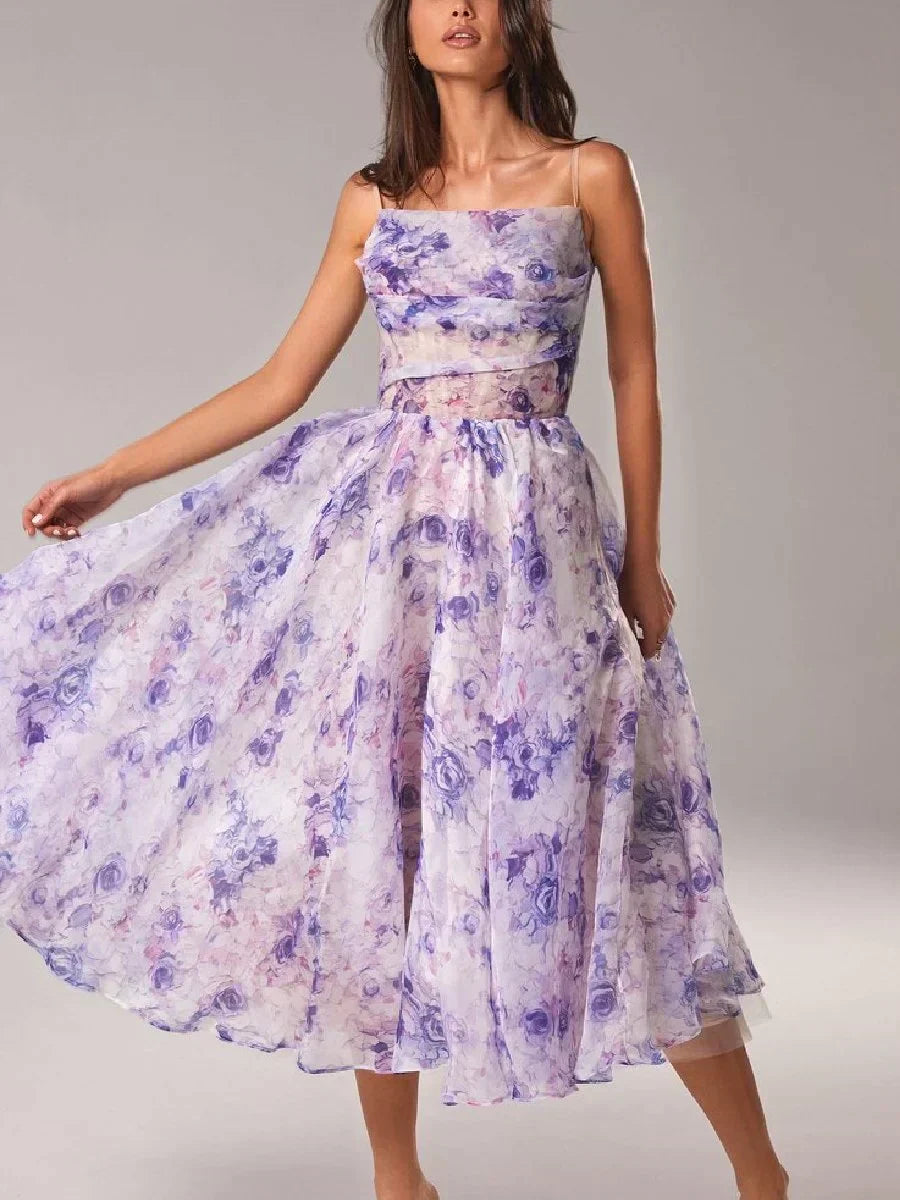 Gail | Elegant Printed Strapless Dress