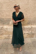 Abbey | Elegant Maxi Party Dress with V-Neck