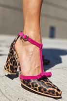 Mariam | Green Leopard Print Sandals with Colorful Accent