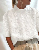 Marcela | Floral Solid Stand-Up Collar
