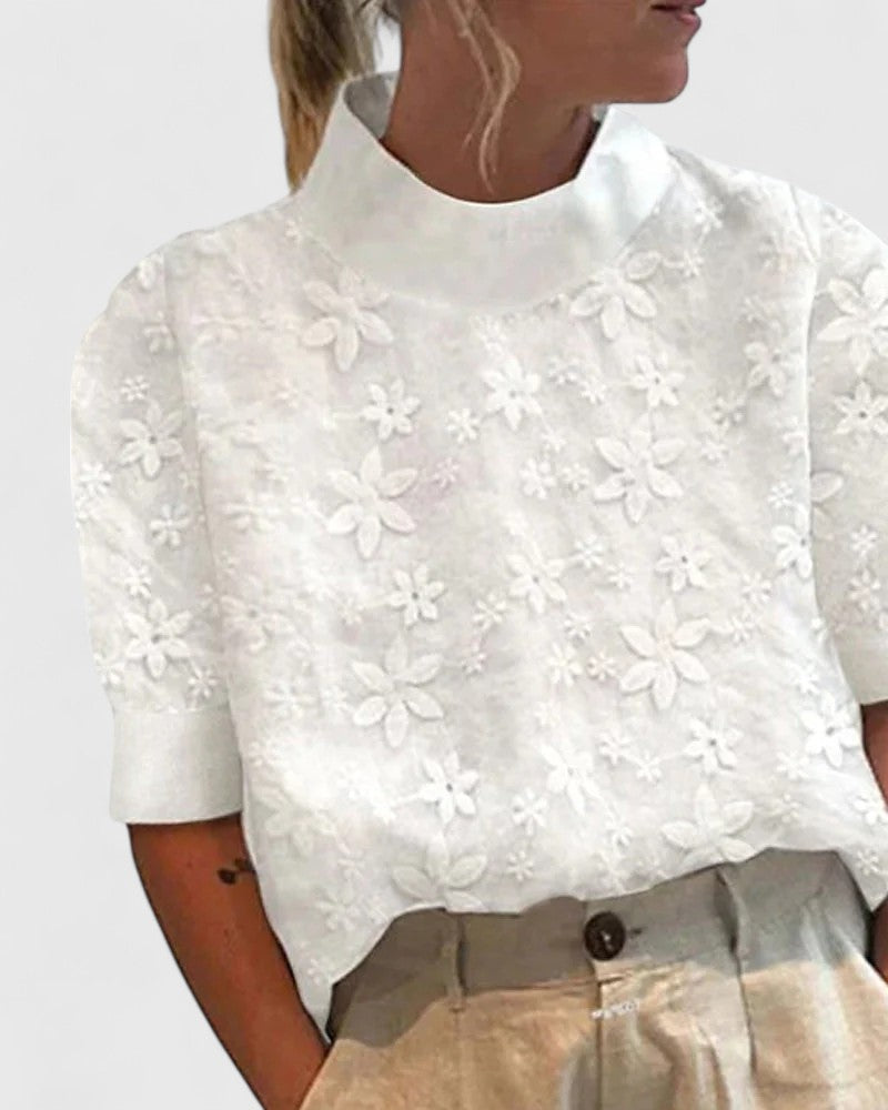 Lilly | Elegant Blouse with Stand Collar