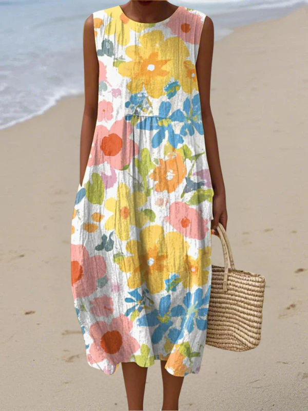 Trina | Pastel Floral Midi Dress