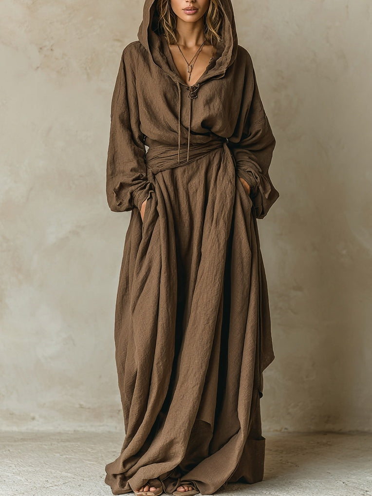 Marissa | Flowing Hooded Maxi Dress