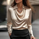 Dayana | Elegant Shiny Blouse with V-Neck