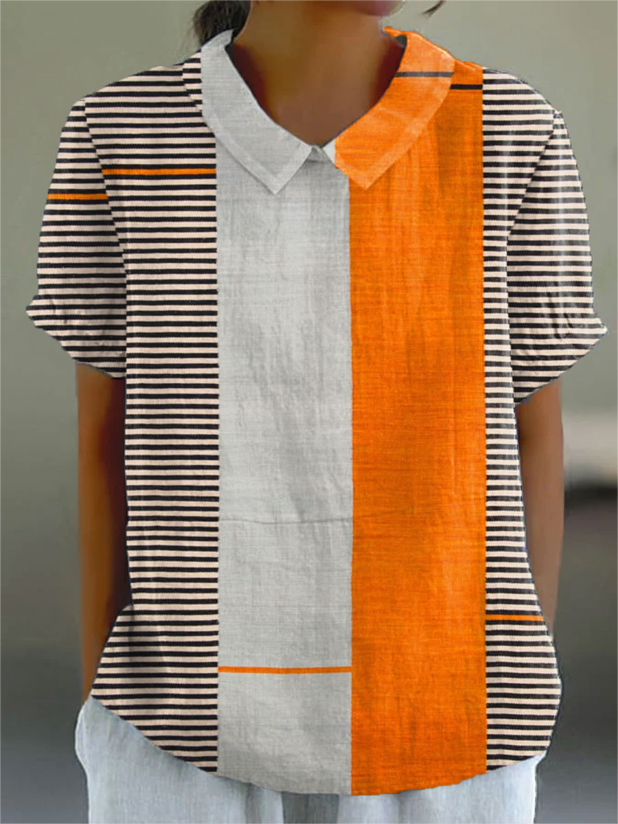 Damaris | Color Block Striped Shirt