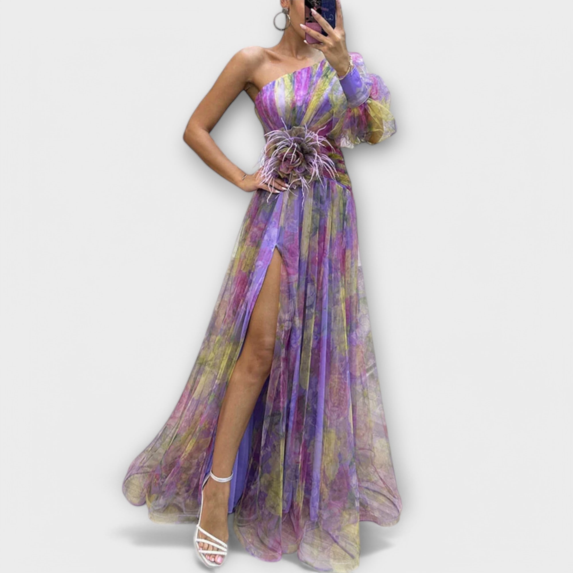 Leticia | Elegant Evening Dress with One Shoulder and Slimming Waist