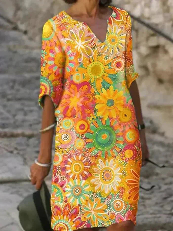 Cyndi | Vibrant Floral Midi Dress