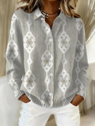 Leticia | Elegant Knit Hoodie Blouse with Diamond Pattern