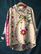 Gabi | Women's Vintage Floral Art Print Casual Shirt.