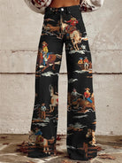 Ivette | Vintage Printed Wide Leg Pants