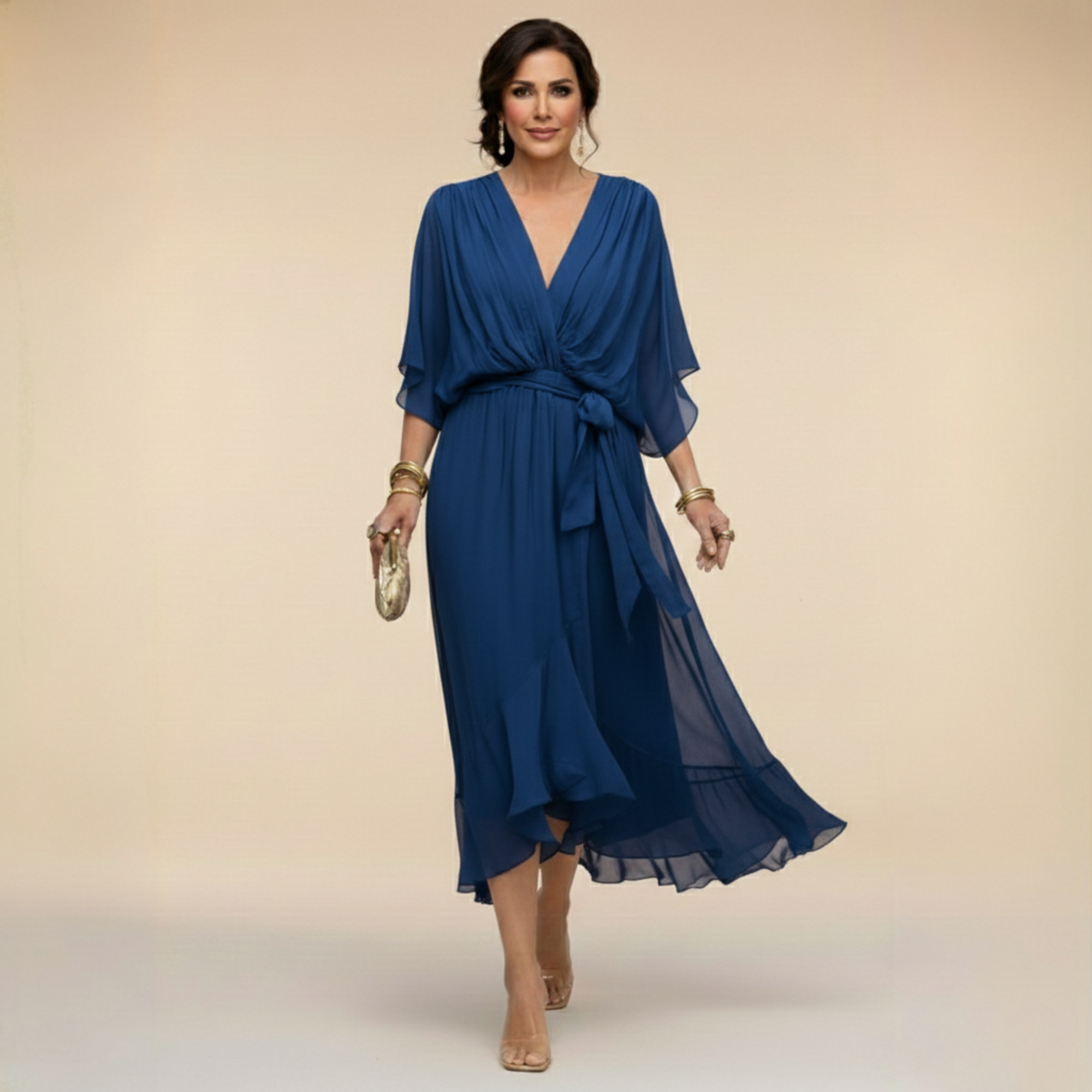 Sheila | Effortlessly Flattering Dress-Navy Blue