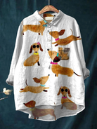 Gabriela | Cute Dog Dachshund Art Print Casual Shirt