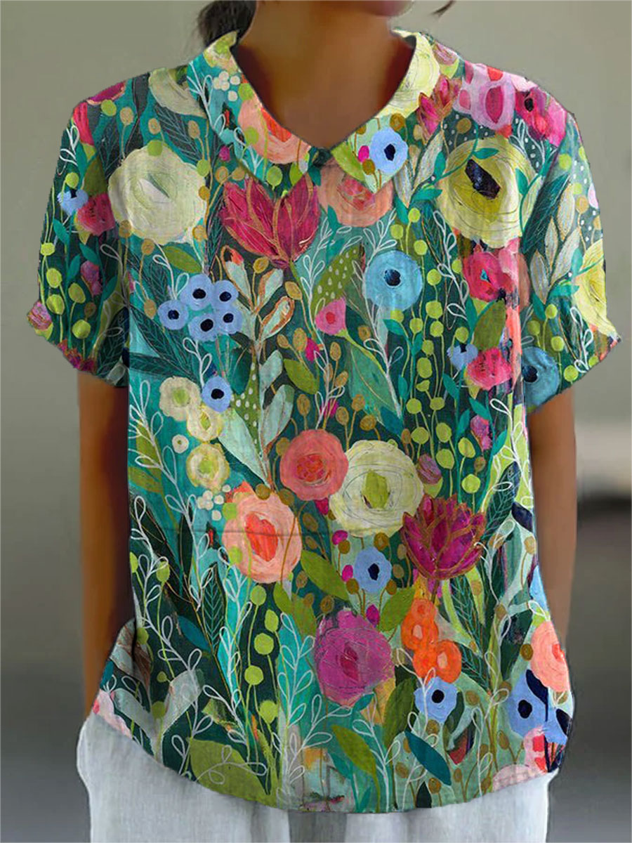 Lynne | Watercolor Floral Shirt