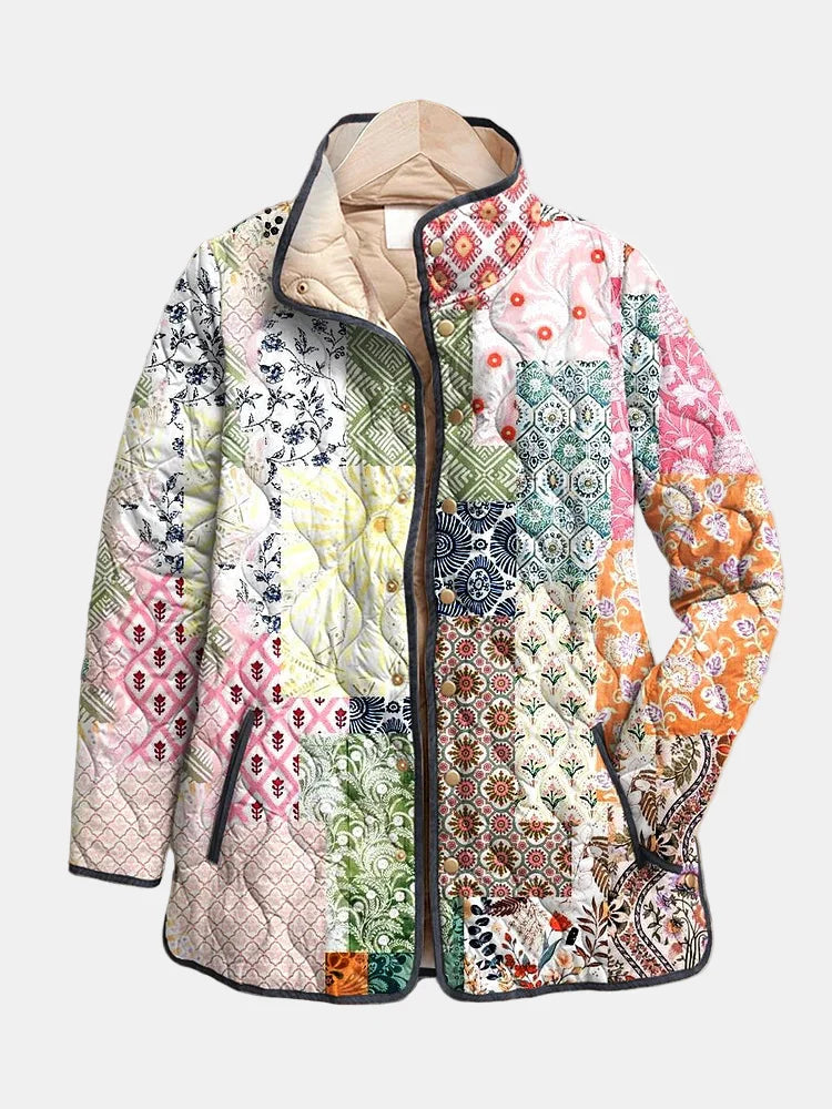 Mirian | Casual Floral Print Quilted Jacket