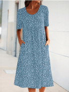 Pearl | Round Neck Floral Dress