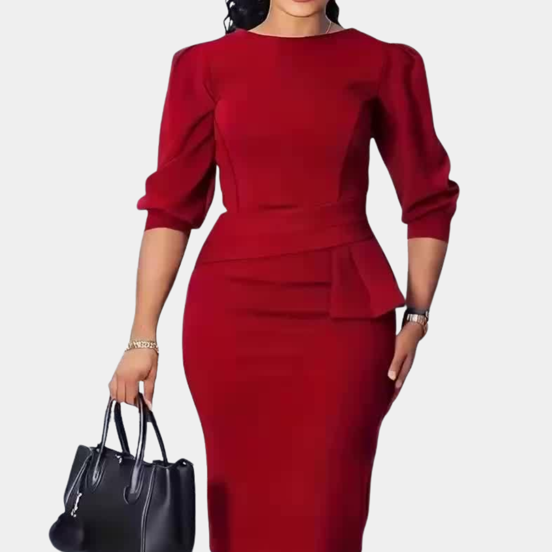 Judi | Refined Ruffle Midi Dress
