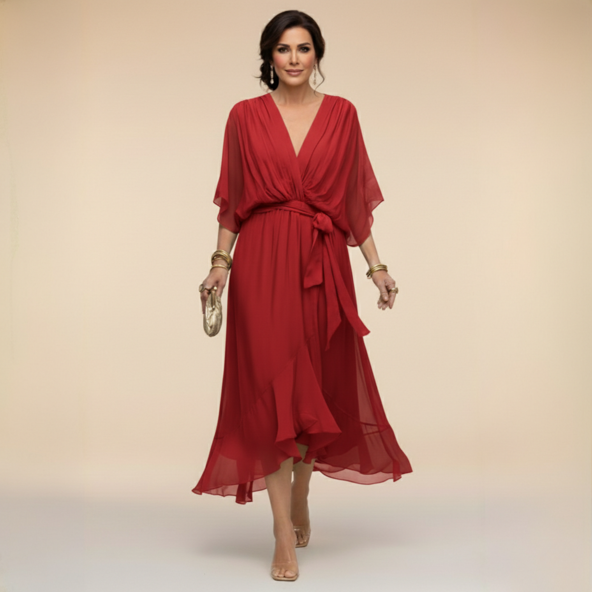 Jenni | Effortlessly Flattering Dress-Wine Red