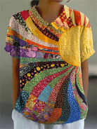 Marcy | Sunburst Patchwork Shirt