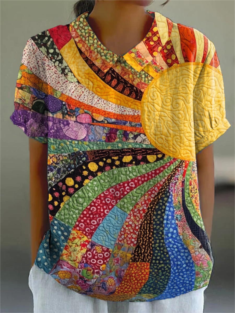 Marcy | Sunburst Patchwork Shirt